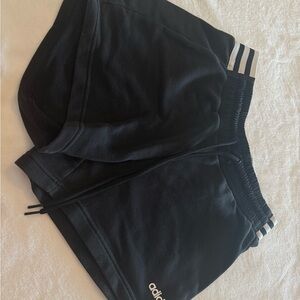 Adidas Black Shorts with White Accents